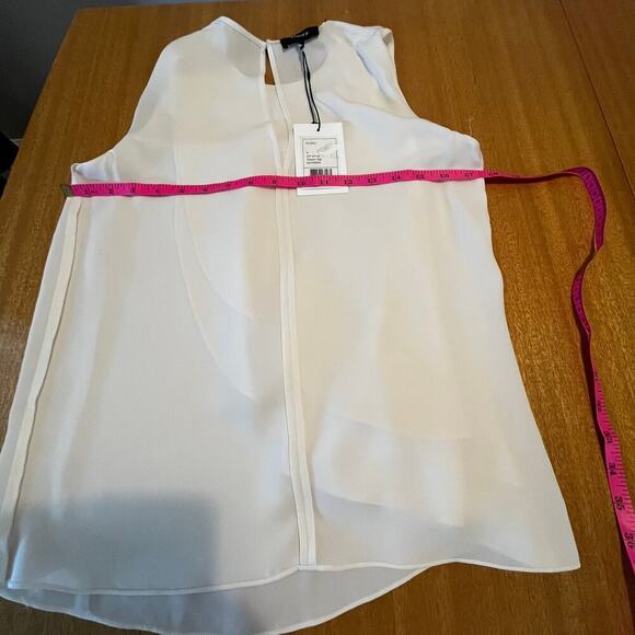 *Theory *. Brand New with Tags Creamy Silk Sleeveless Top Cascading ruffle front - Picture 3 of 6